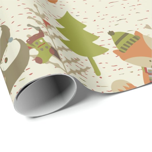 kerstvossen en -bomen cadeaupapier (Rol Hoek)