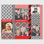 Kerstvraag 5 Big Family-foto's Aangepast Cadeaupapier (Vlak)