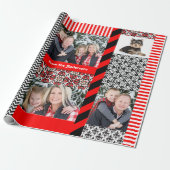 Kerstvraag 5 Big Family-foto's Aangepast Cadeaupapier (Uitgerold)