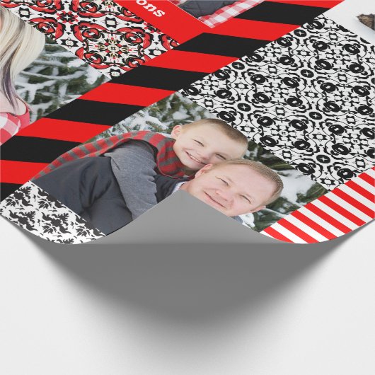 Kerstvraag 5 Big Family-foto's Aangepast Cadeaupapier (Hoek)