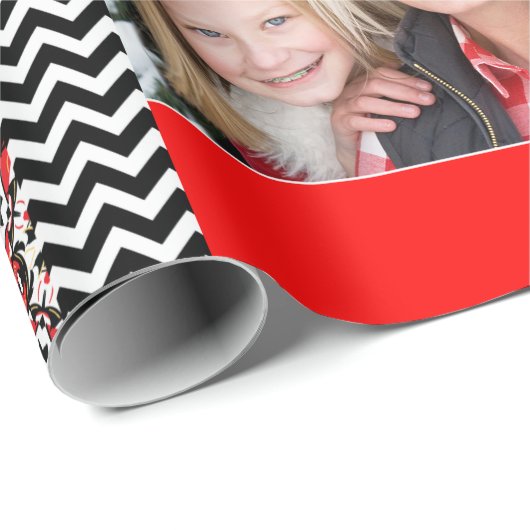 Kerstvraag 5 Big Family-foto's Aangepast Cadeaupapier (Rol Hoek)