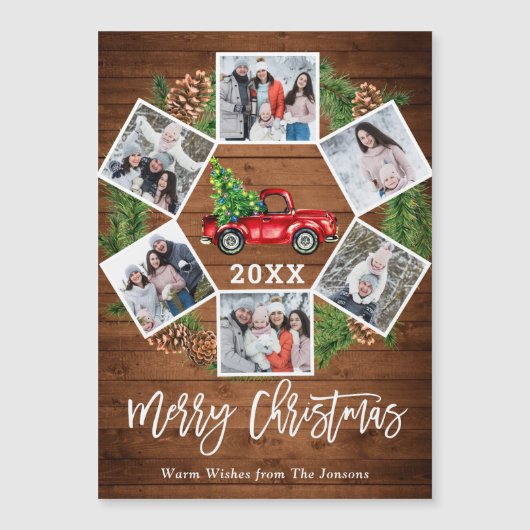 Kerstvrachtwagen 6 PHOTO Holiday Magnetic Card (Voorkant)