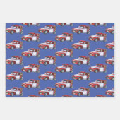 Kerstvrachtwagen Elf Kerstliedjes zingen Kerstman  Inpakpapier Vel (Voorkant 3)