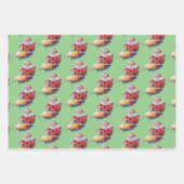 Kerstvrachtwagen Elf Kerstliedjes zingen Kerstman  Inpakpapier Vel (Voorkant 2)