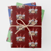 Kerstvrachtwagen Elf Kerstliedjes zingen Kerstman Inpakpapier Vel (In situ)