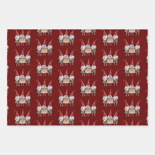 Kerstvrachtwagen Elf Kerstliedjes zingen Kerstman Inpakpapier Vel (Voorkant)