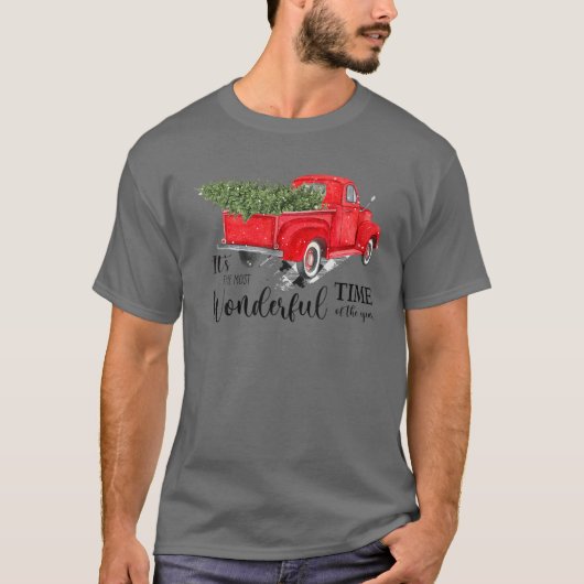 Kerstvrachtwagen Het is de meest fantastische tijd T-shirt (Voorkant)