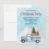 Kerstvrachtwagen met bomen en dieren uitnodiging briefkaart (Voorkant / Achterkant)