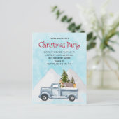 Kerstvrachtwagen met bomen en dieren uitnodiging briefkaart (Staand voorkant)
