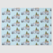 Kerstvrachtwagen met dieren en pijnbomen tissuepapier (Voorkant)