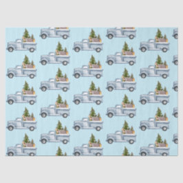 Kerstvrachtwagen met dieren en pijnbomen tissuepapier