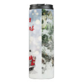  kerstvrachtwagen met een boomsneeuw thermosbeker (Achterkant)