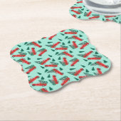 Kerstvrachtwagen met een roodbruine boom kartonnen onderzetters (Gekanteld)