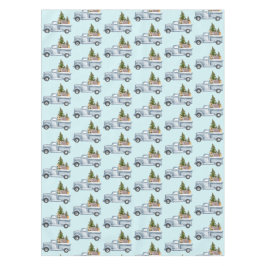 Kerstvrachtwagen met kalkoenen tafelkleed