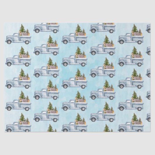 Kerstvrachtwagen met kalkoenen tissuepapier (Voorkant)