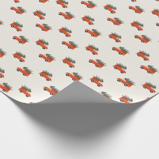 Kerstvrachtwagen wit cadeaupapier (Hoek)