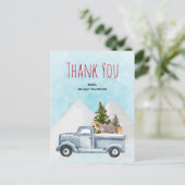 Kerstvrachtwagens die bomen en dieren vervoeren Ha Briefkaart (Staand voorkant)