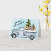 Kerstvrachtwagens met bomen en dieren kaart (Gele Bloem)