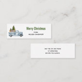 Kerstvrachtwagens met bomen en dieren mini visitekaartje (Voorkant / Achterkant)