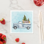 Kerstvrachtwagens met bomen en dieren servet (Insitu)