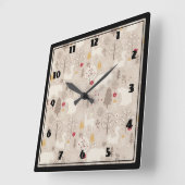 Kerstvrachtwagens met bomen en dierentuin vierkante klok (Hoek)