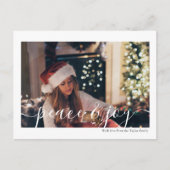 Kerstvrede en Joy Typografie Foto Briefkaart (Voorkant)