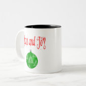Kerstvrede en vreugde tweekleurige koffiemok (Voorkant links)