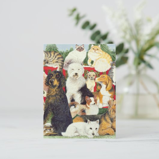 Kerstvrede Feestdagenkaart (Staand voorkant)