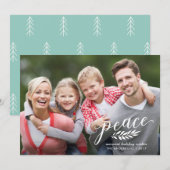 Kerstvrede Handgeschreven Schrift Wit Overlay Feestdagenkaart (Voorkant / Achterkant)