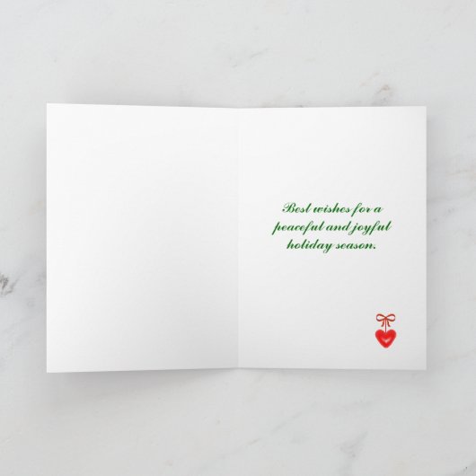 Kerstvrede harten Wreath Feestdagen Kaart (Binnen)