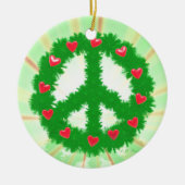 Kerstvrede harten Wreath Keramisch Ornament (Voorkant)