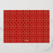 Kerstvrede Joy Love Red Snowflake 3 Foto Folie Feestdagenkaart (Achterkant)