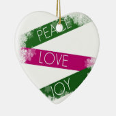 Kerstvrede, liefde, Joy Heart Ornament (Rechts)