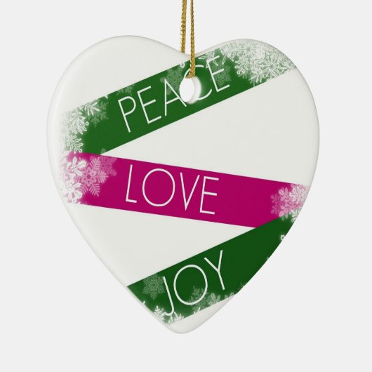 Kerstvrede, liefde, Joy Heart Ornament (Rechts)