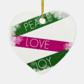 Kerstvrede, liefde, Joy Heart Ornament (Voorkant)