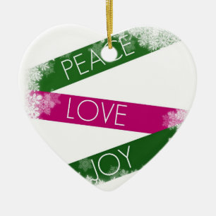 Kerstvrede, liefde, Joy Heart Ornament