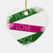 Kerstvrede, liefde, Joy Heart Ornament (Achterkant)