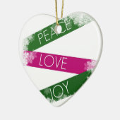 Kerstvrede, liefde, Joy Heart Ornament (Links)