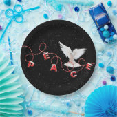 Kerstvrede met hond en snowflakes papieren bordje (Feest)