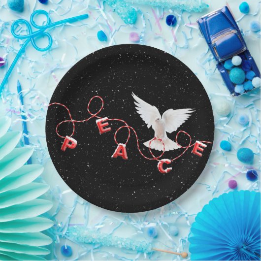 Kerstvrede met hond en snowflakes papieren bordje (Feest)