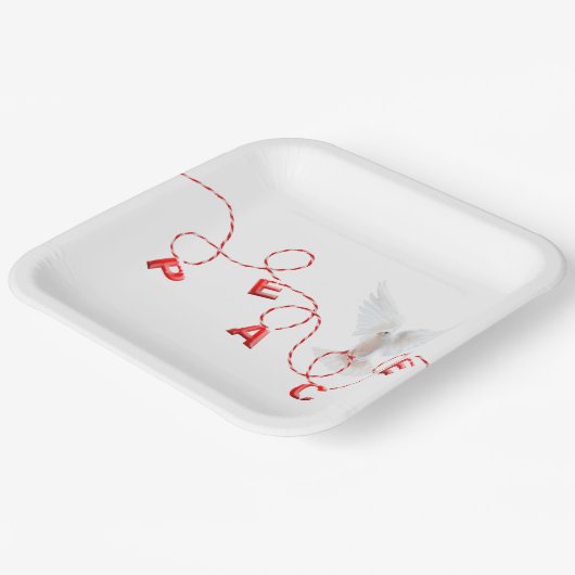 Kerstvrede met Witte Dood Papieren Bordje (Gebogen)