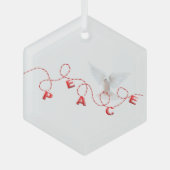 Kerstvrede met witte dove glas ornament (Voorkant)