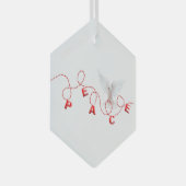 Kerstvrede met witte dove glas ornament (Voorkant Rechts)