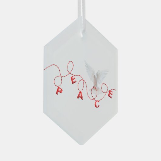 Kerstvrede met witte dove glas ornament (Voorkant Rechts)