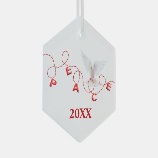 Kerstvrede met witte dove glas ornament (Voorkant Rechts)