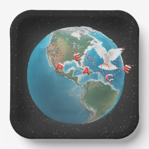 Kerstvrede met witte dove papieren bordje