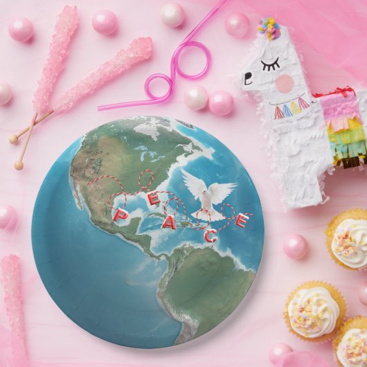 Kerstvrede met witte dove papieren bordje (Feest)