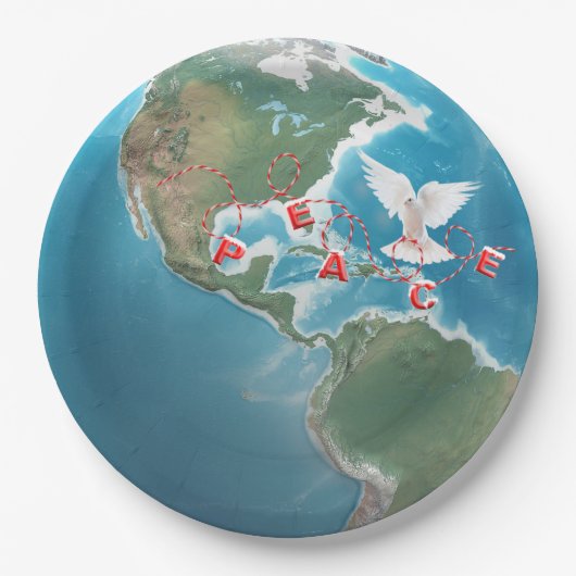 Kerstvrede met witte dove papieren bordje (Voorkant)