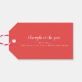 Kerstvrede Moderne Script Photo Love Cute Cadeaulabel (Achterkant Horizontaal)