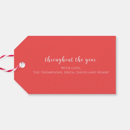 Kerstvrede Moderne Script Photo Love Cute Cadeaulabel (Achterkant Horizontaal)